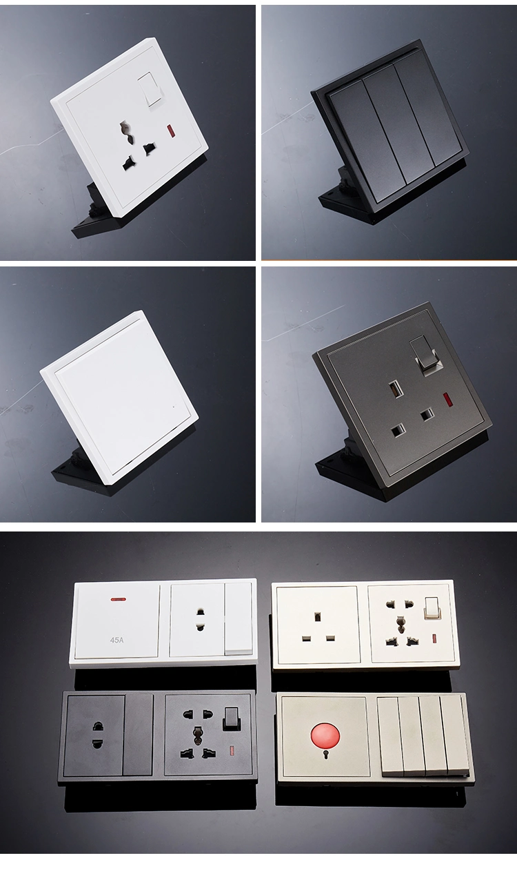 French Sockets Weather Proof Electrical Wall Switch with Neon Single Pole UK Standard Switches